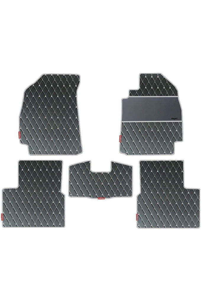 Luxury Leatherette Car Floor Mat For Ford Ecosport - Black White | Elegant Auto Retail