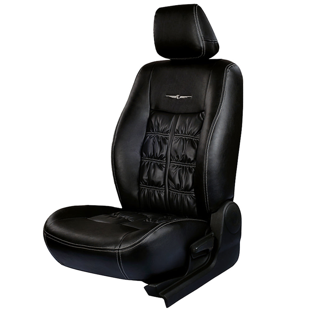 Nappa Grande Art Leather Car Seat Cover For Hyundai Alcazar - Black | Elegant Auto Retail