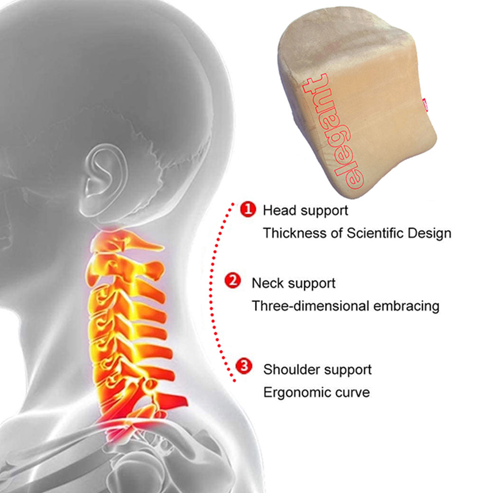 Elegant Active Memory Foam Neck Rest XL Pillow In Beige | Elegant Auto Retail