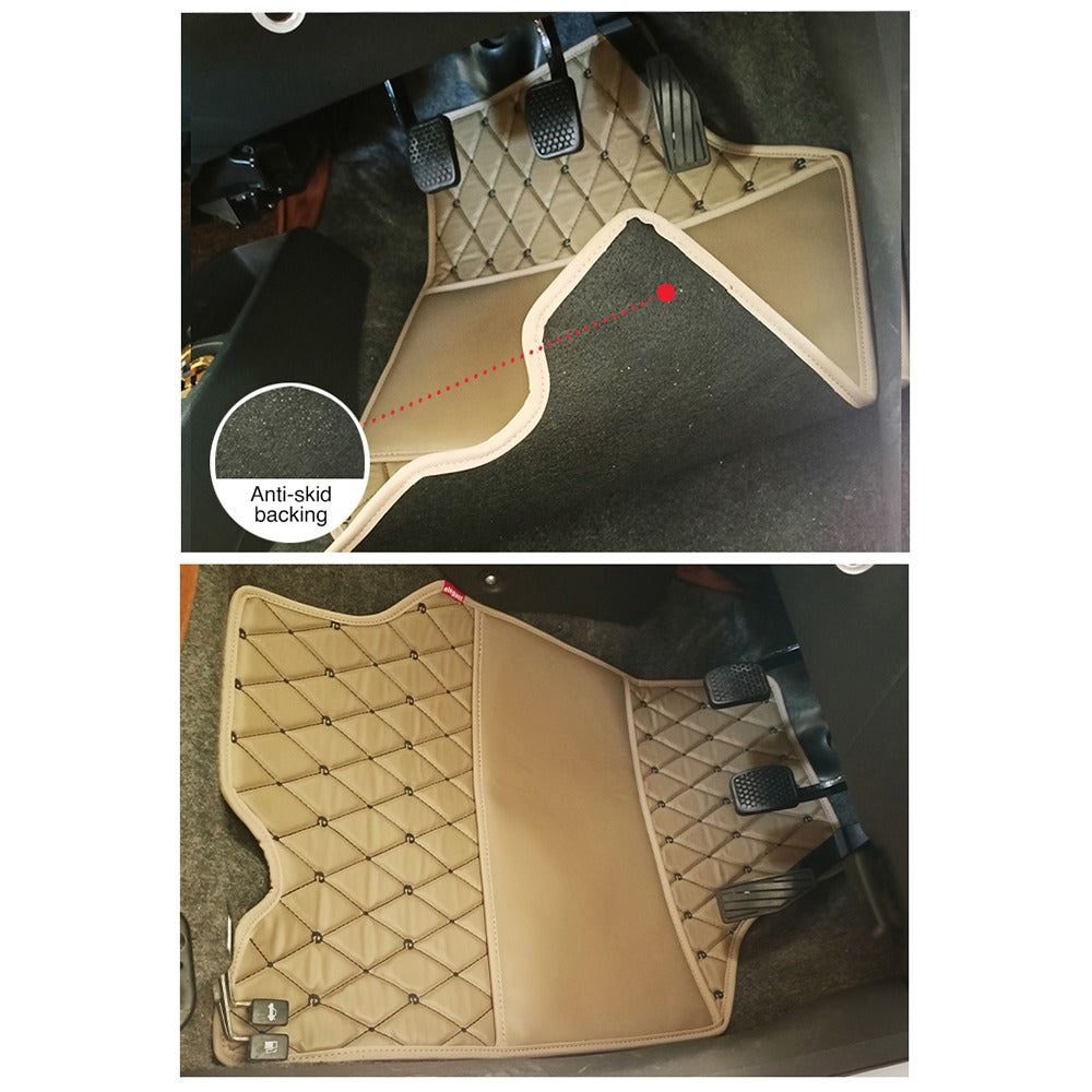 Luxury Leatherette Car Floor Mat Beige For Honda City
