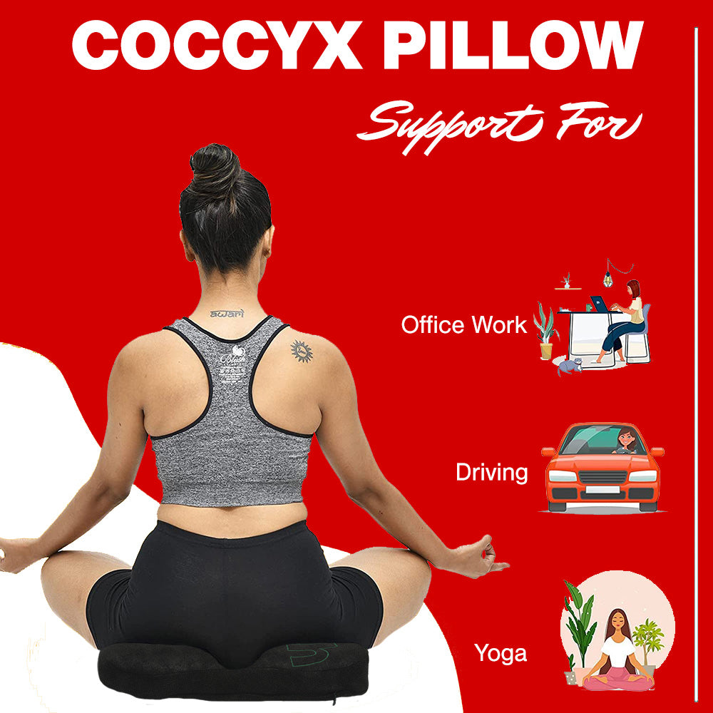 Elegant Posh Memory Foam Coccyx Seat Cushion Pillow