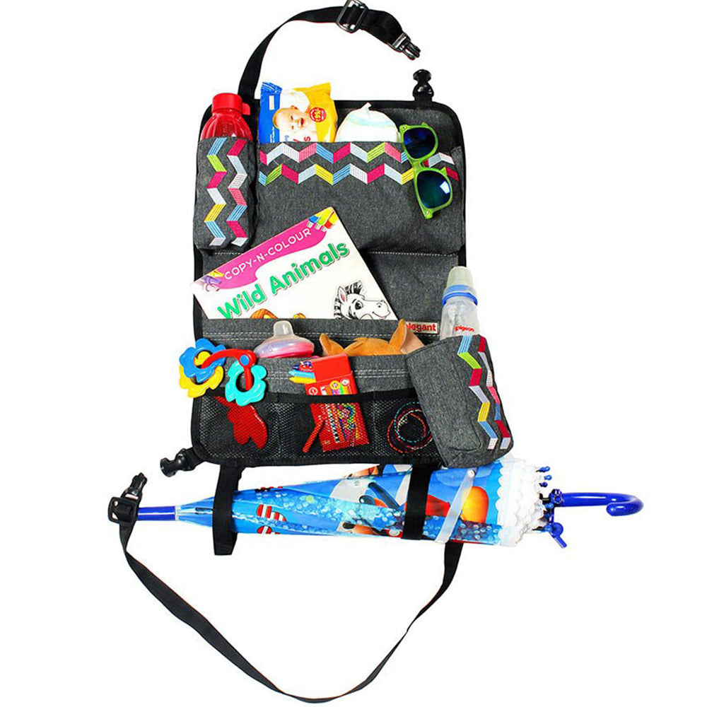 Rainbow Car Back Seat Organizer in Black | Elegant Auto Retail