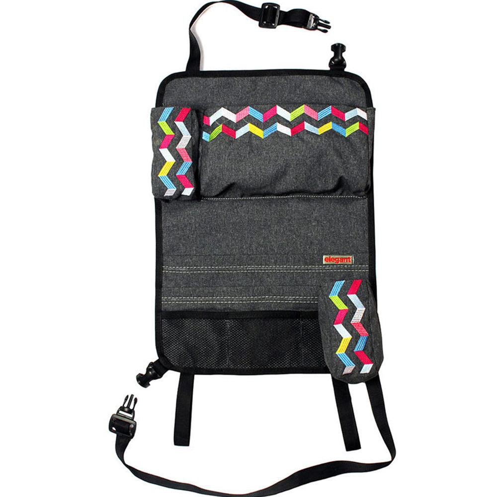 Rainbow Car Back Seat Organizer in Black | Elegant Auto Retail