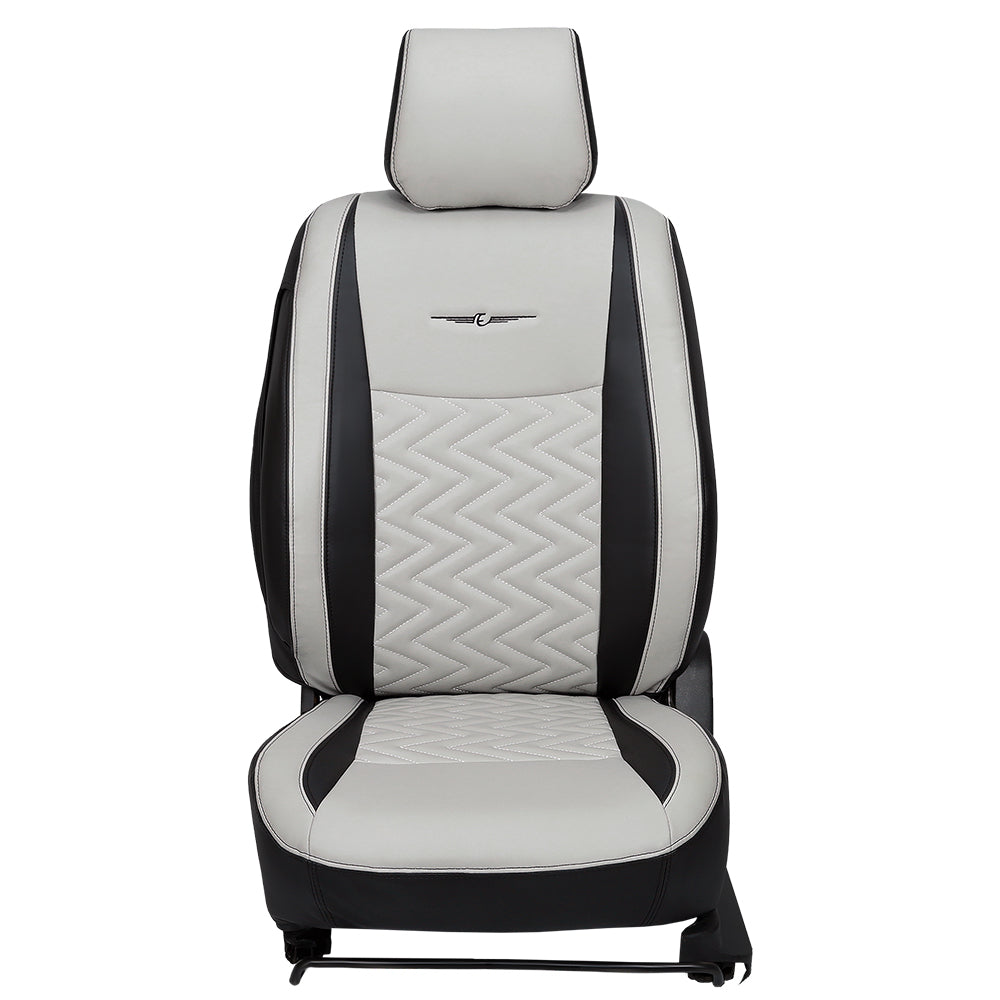 Vogue Razor Art Leather Car Seat Cover For Tata Tigor | in Black-CGrey Colour | Elegant Auto Retail