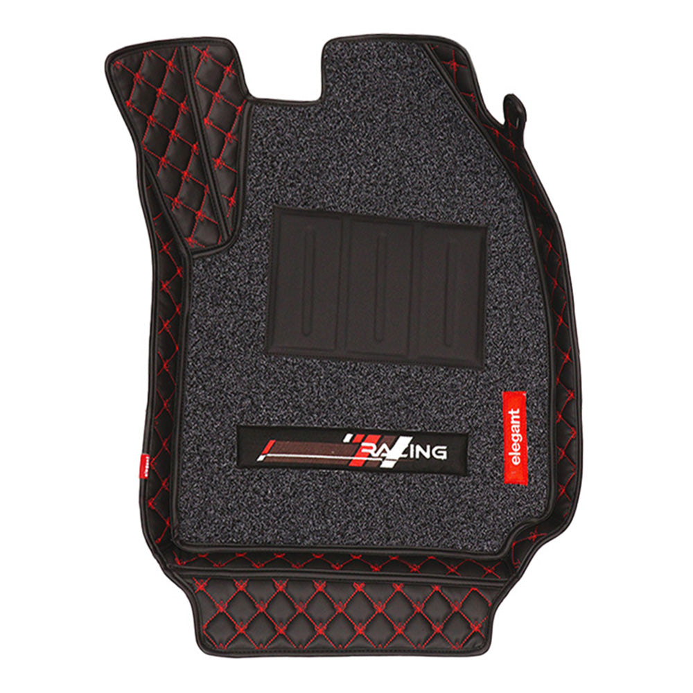 Redline 5D Car Floor Mat For Mahindra Marazzo - Black Red | Elegant Auto Retail