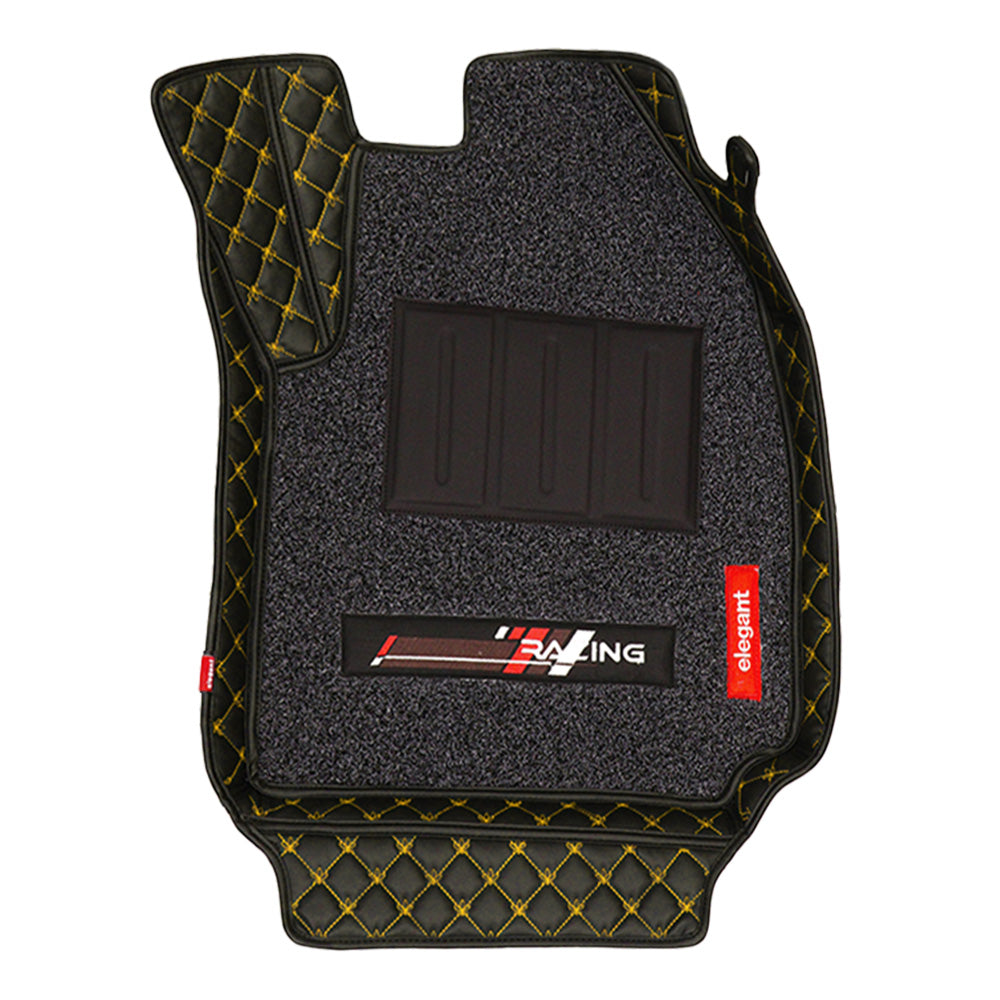 Redline 5D Car Floor Mat For Honda Brio - Black Yellow | Elegant Auto Retail