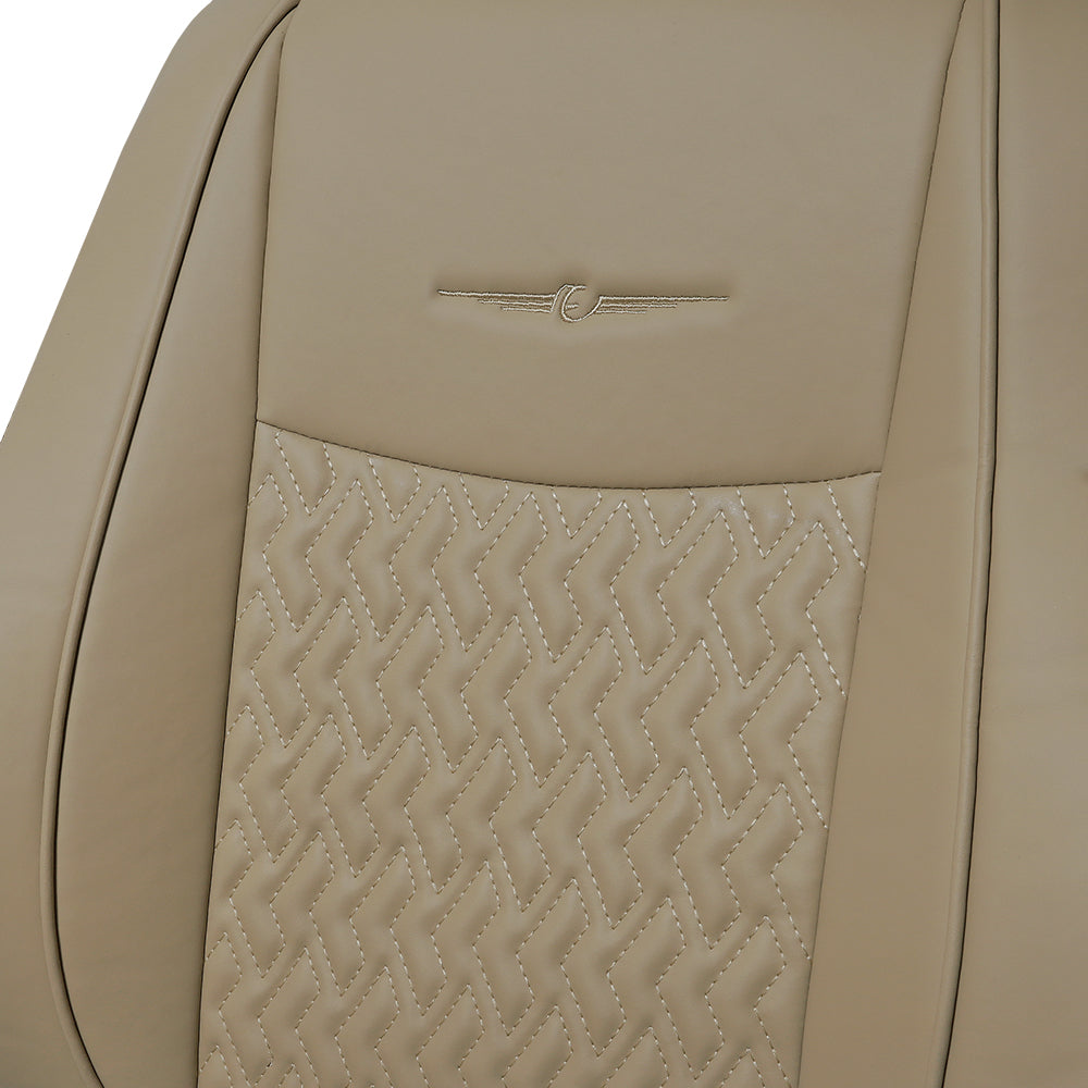 Vogue Roxy Art Leather Car Seat Cover For Mahindra KUV100 | in Beige Colour | Elegant Auto Retail