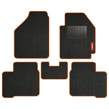 Cord Carpet Car Floor Mat For Maruti Swift - Black Orange | Elegant Auto Retail