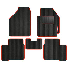 Cord Carpet Car Floor Mat For Maruti Swift - Black Red | Elegant Auto Retail