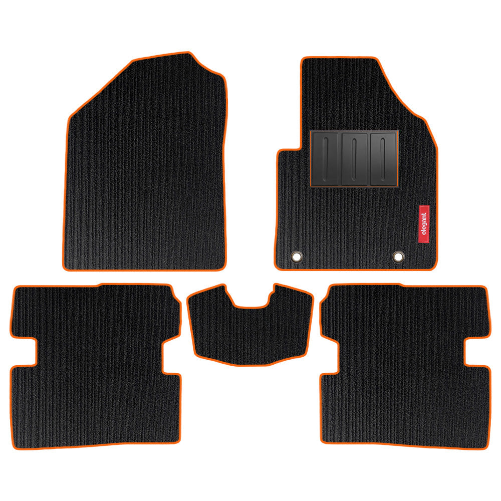 Cord Carpet Car Floor Mat For BMW 330i - Black Orange | Elegant Auto Retail
