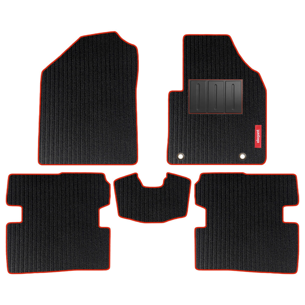Cord Carpet Car Floor Mat For Toyota Camry - Black Red | Elegant Auto Retail