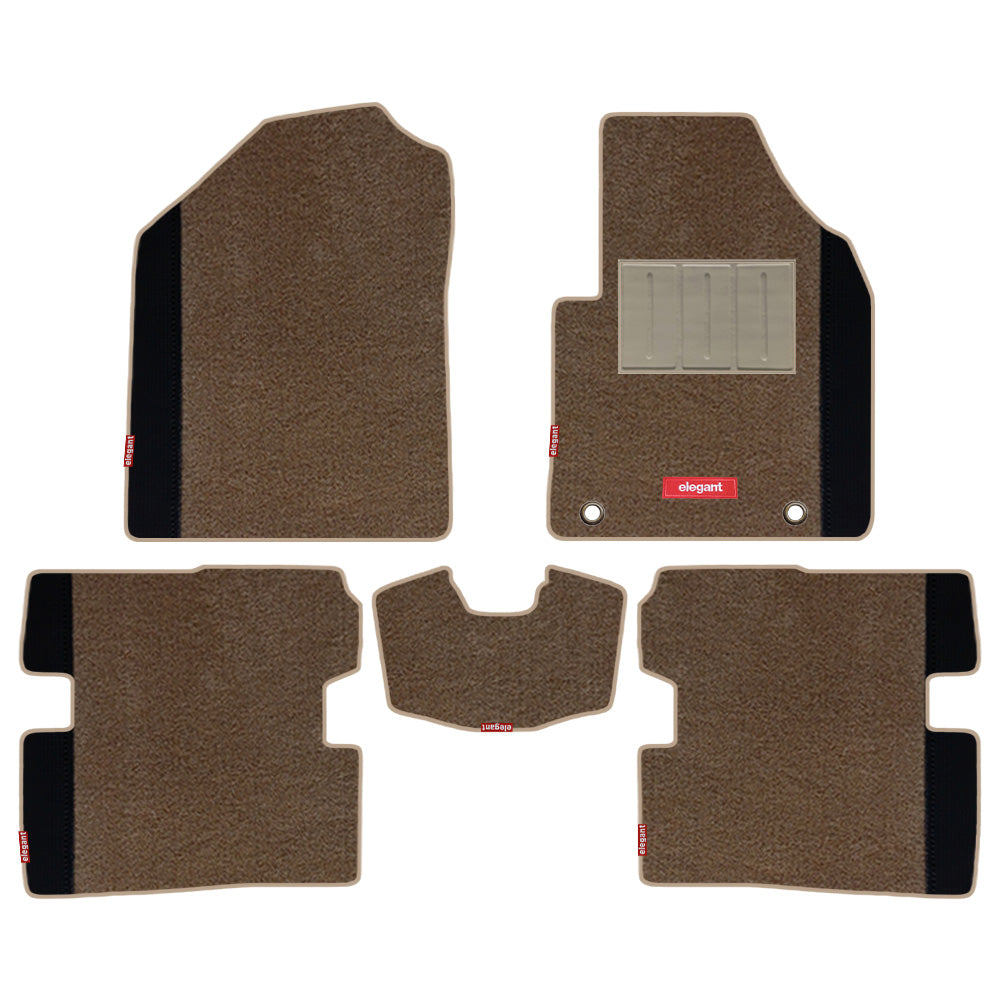 Duo Carpet Car Floor Mat For Toyota Etios - Beige Black | Elegant Auto Retail
