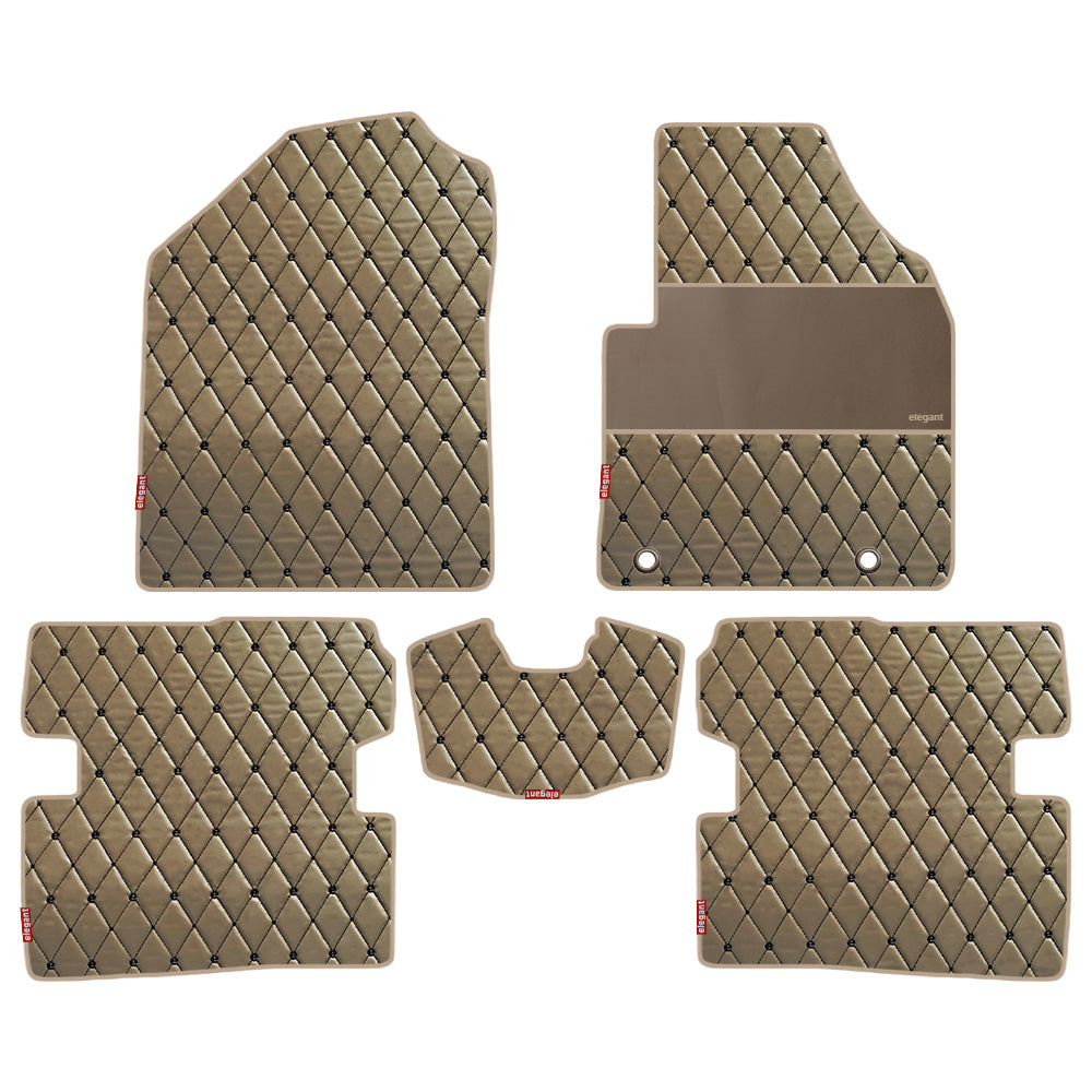 Luxury Leatherette Car Floor Mat For MG ZS EV - Beige Black| Elegant Auto Retail