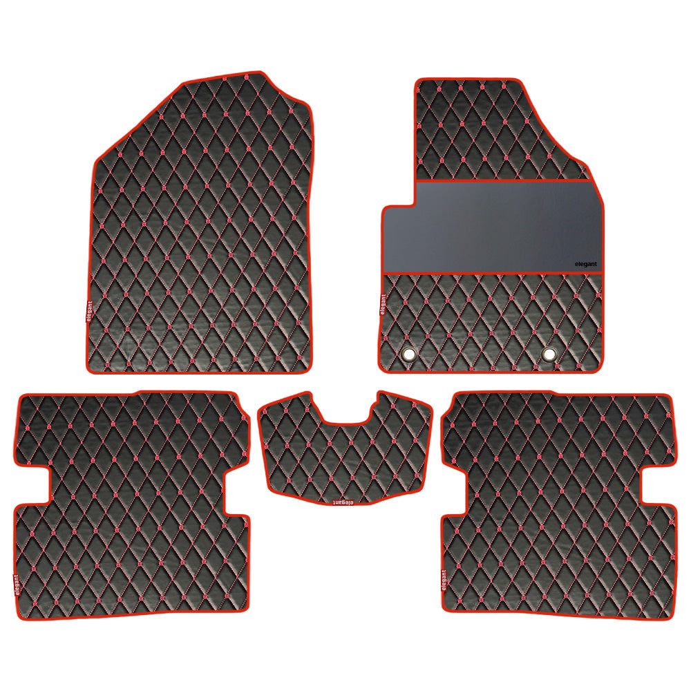 Luxury Leatherette Car Floor Mat For BMW 330 Li - Black Red | Elegant Auto Retail