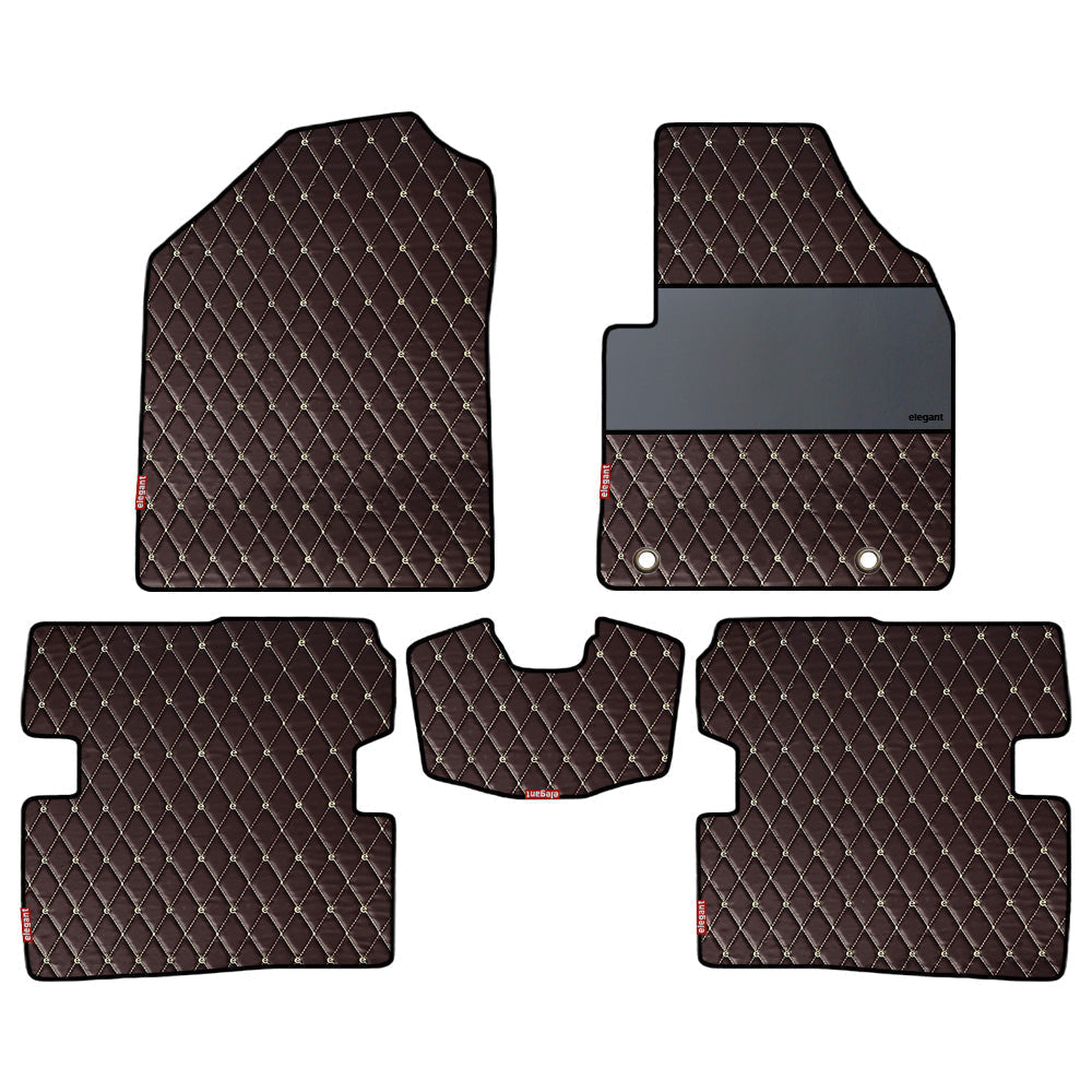 Luxury Leatherette Car Floor Mat For BMW 330i - Brown Beige | Elegant Auto Retail