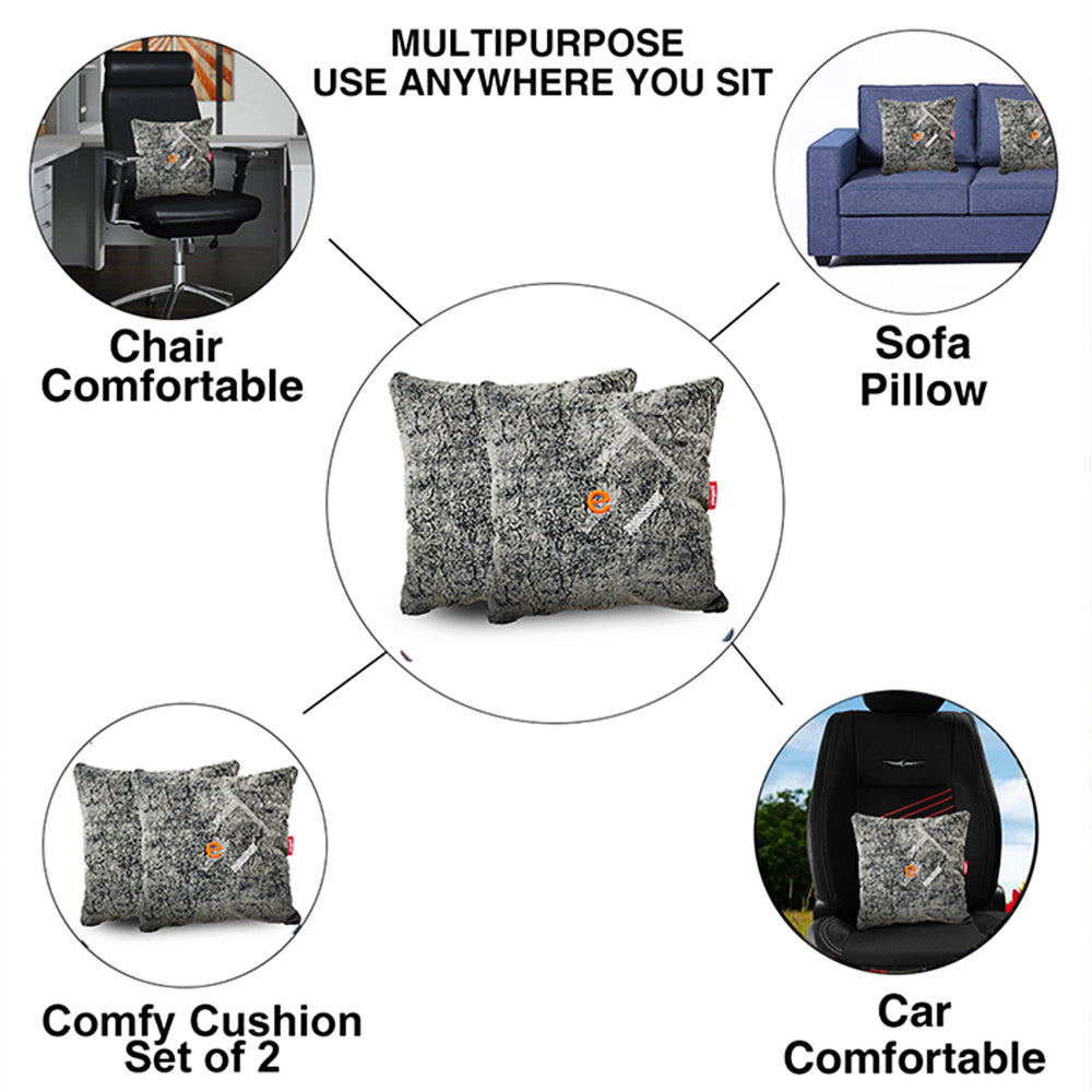 Silky Two Tone_Elegant Silky Car Cushion Pillow Set of 2 | Elegant Auto Retail