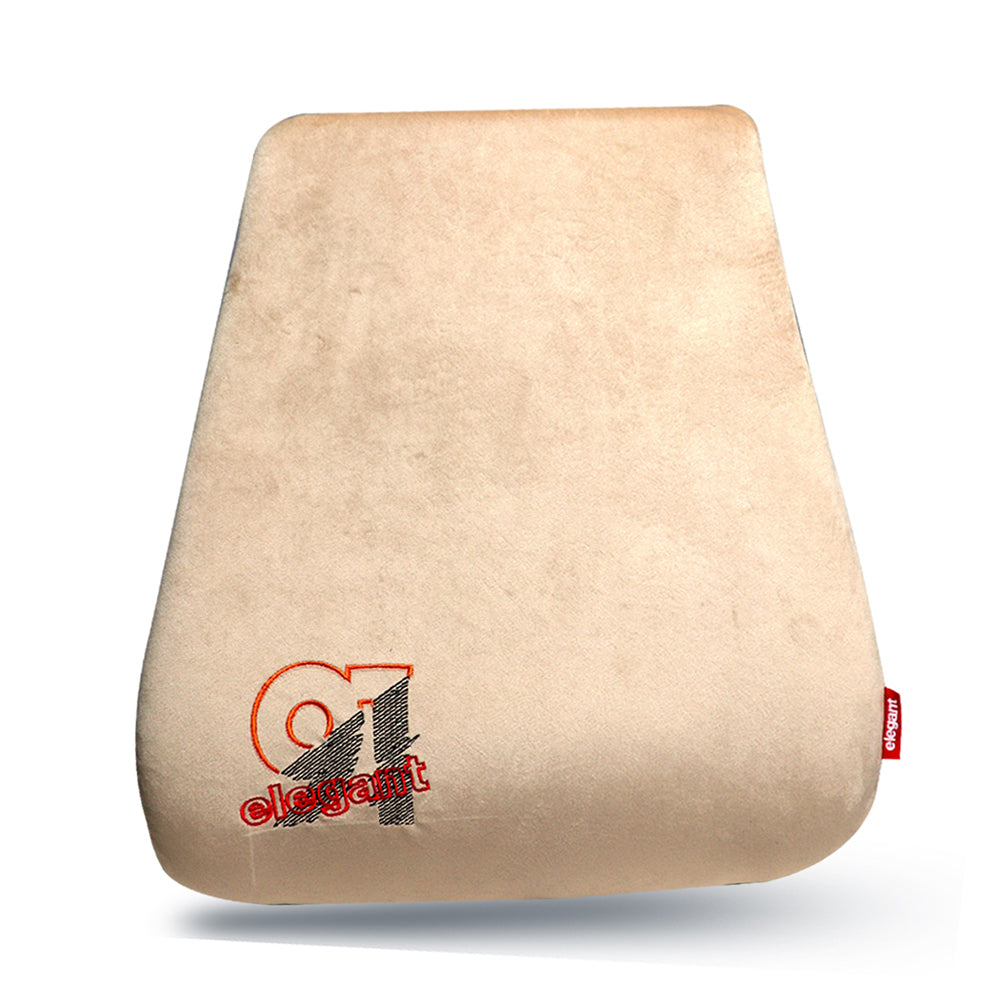 Elegant 91 Memory Foam Slim Back Rest Support Pillow In Beige| ELEGANT AUTO RETAIL