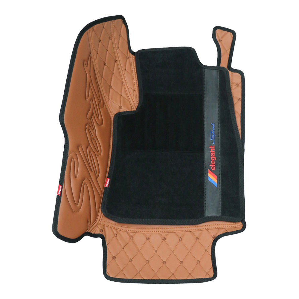 Sport 7D Carpet Car Floor Mat For Mahindra KUV100 - Tan Tan | Elegant Auto Retail