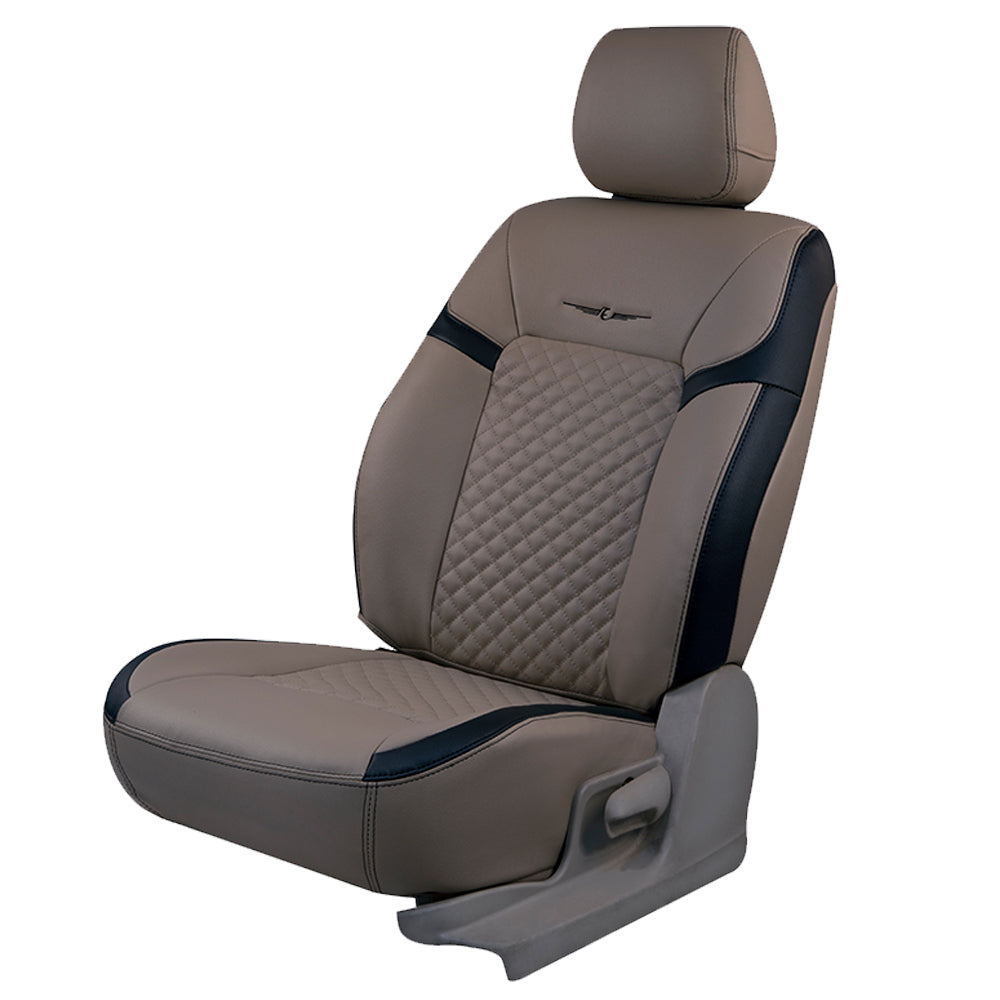 Vogue Star Art Leather Car Seat Cover Beige and Black For Maruti Swift