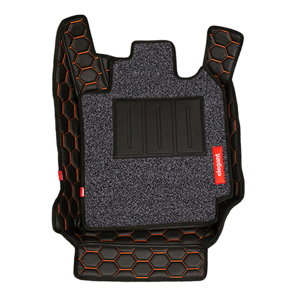 Star 7D Car Floor Mats For Maruti Ertiga - Black Orange | Elegant Auto Retail