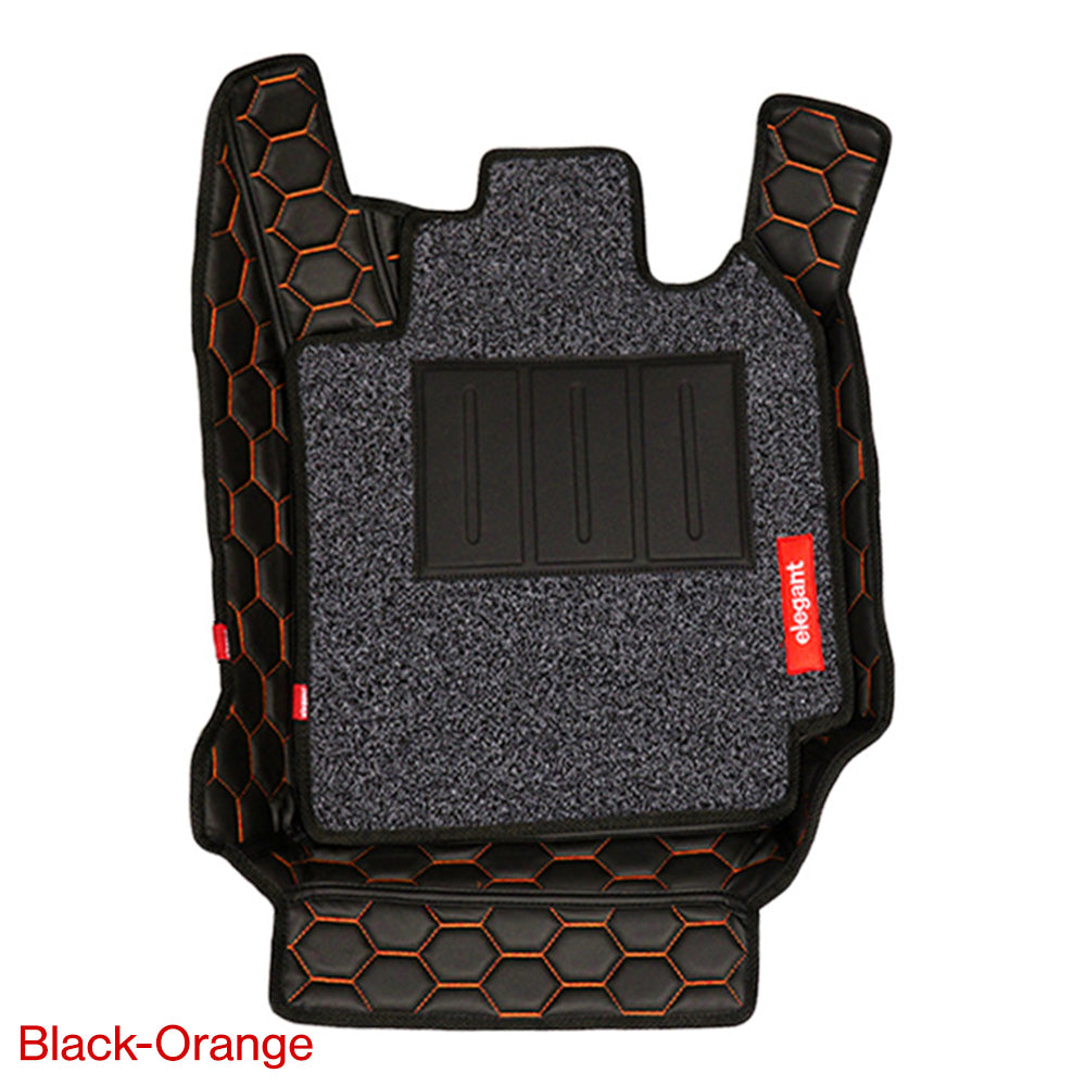 Star 7D Car Floor Mats For Tata Curvv - Black Orange | Elegant Auto Retail