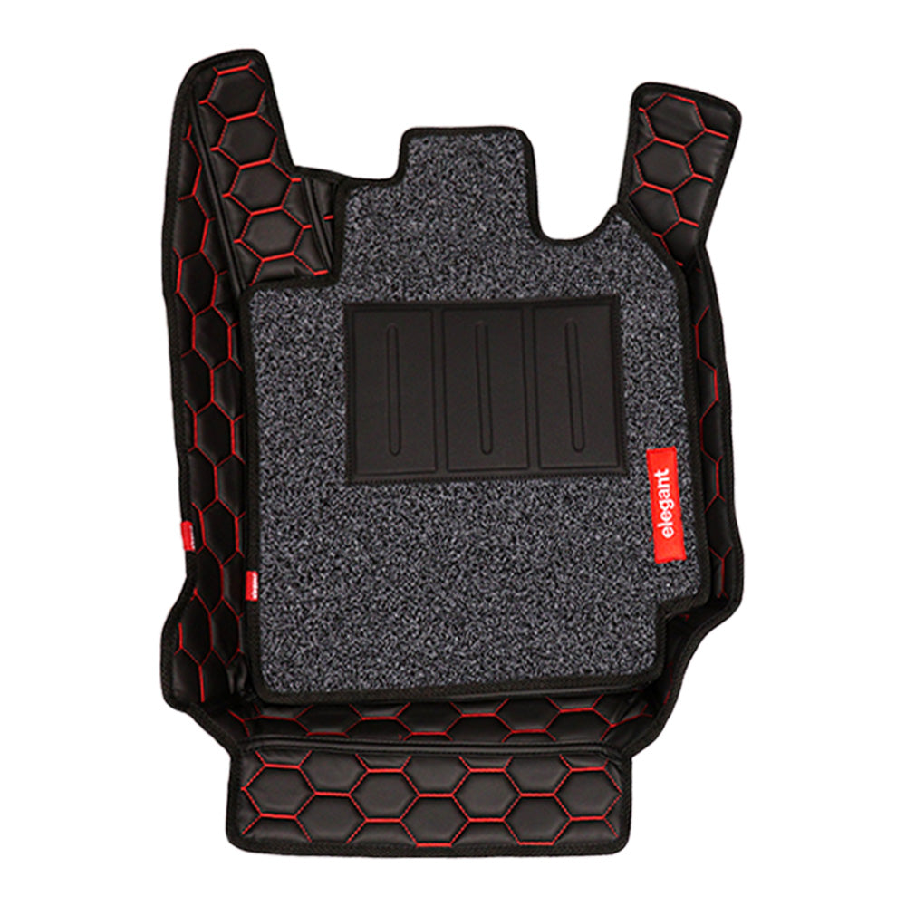 Star 7D Car Floor Mats For Maruti Ertiga - Black Red | Elegant Auto Retail