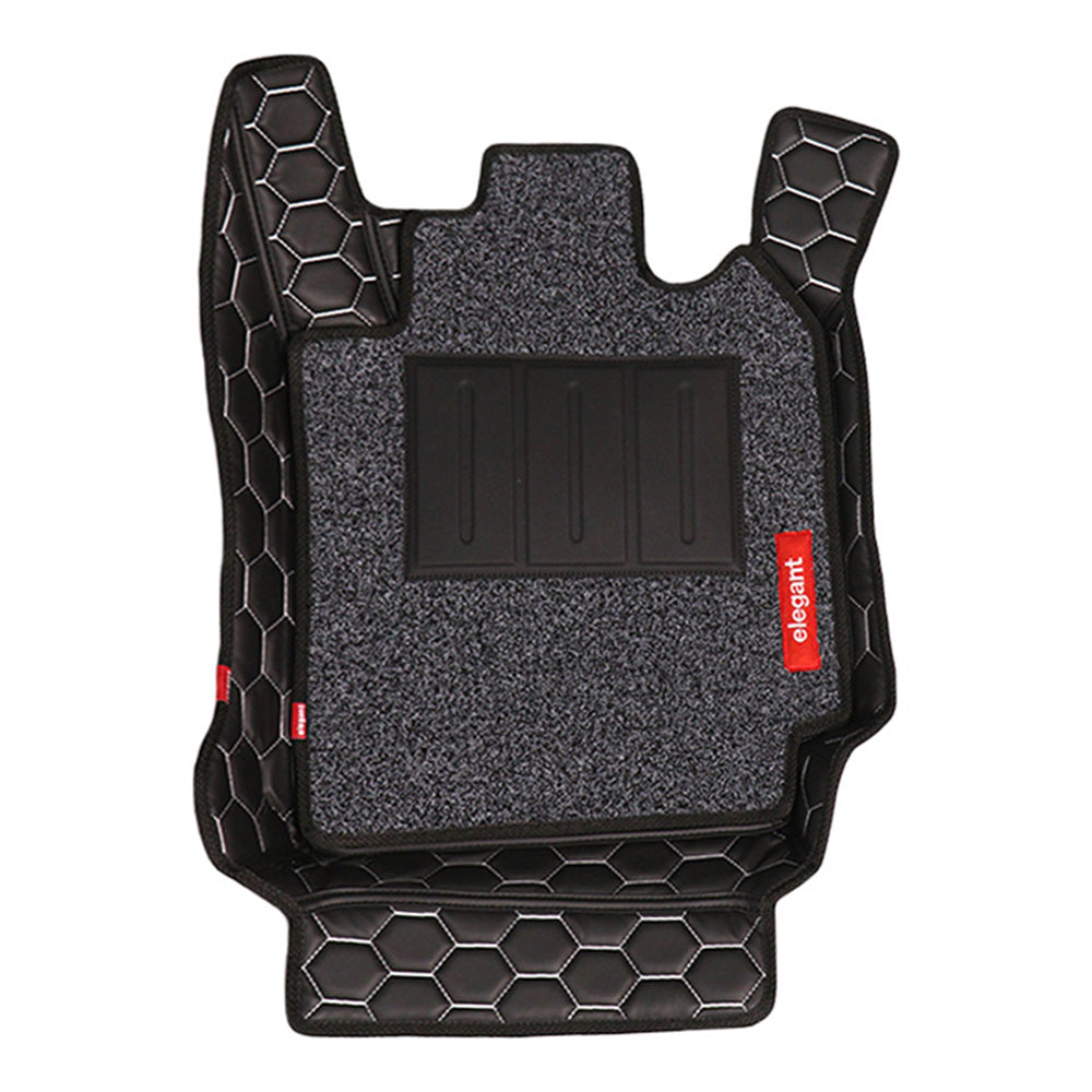 Star 7D Car Floor Mats For Maruti Ertiga - Black White | Elegant Auto Retail