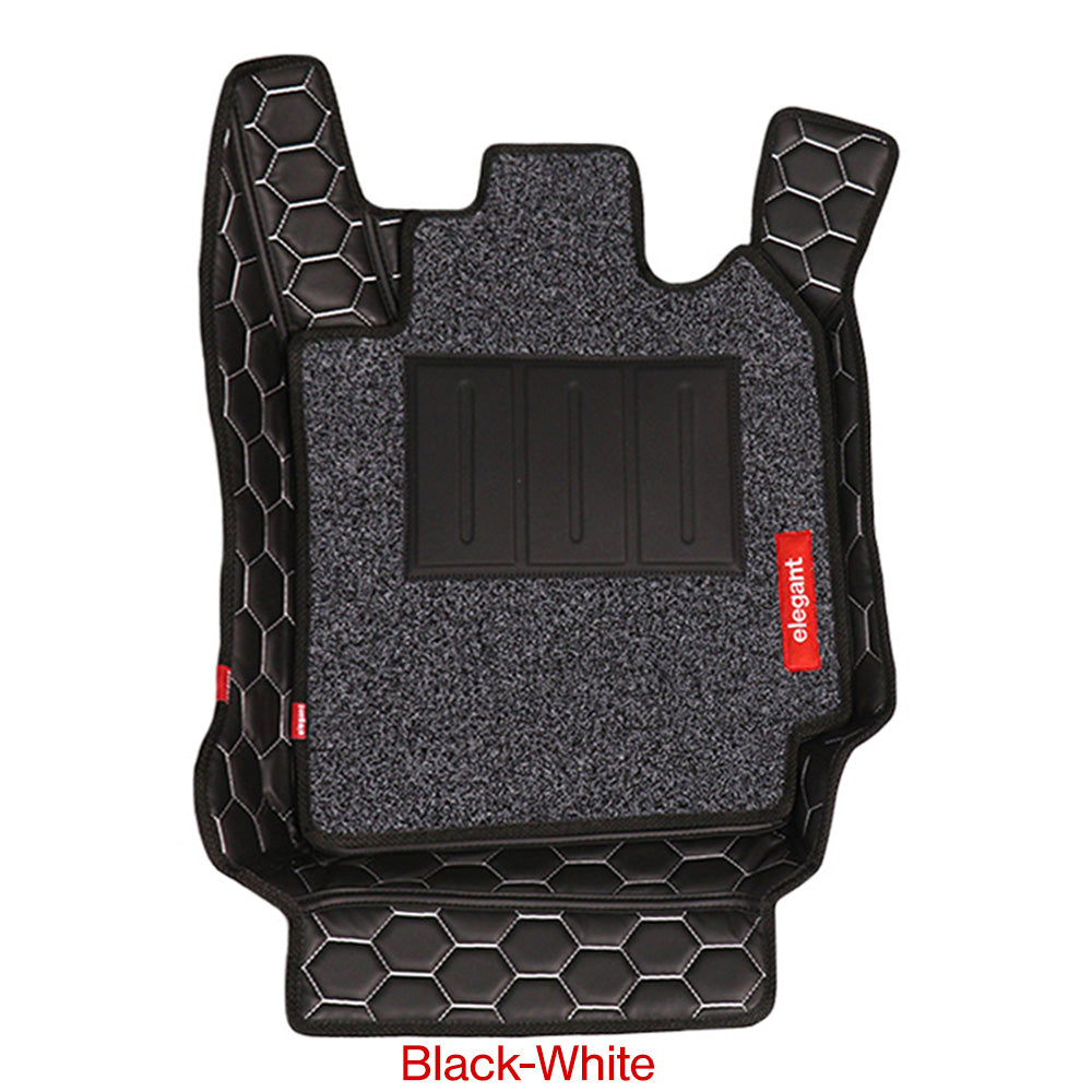 Star 7D Car Floor Mats For Tata Curvv - Black White | Elegant Auto Retail