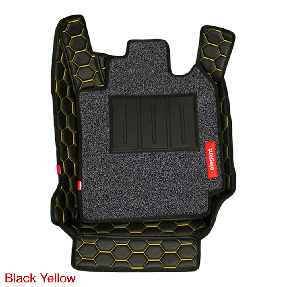 Star 7D Car Floor Mats For Tata Curvv - Black Yellow | Elegant Auto Retail