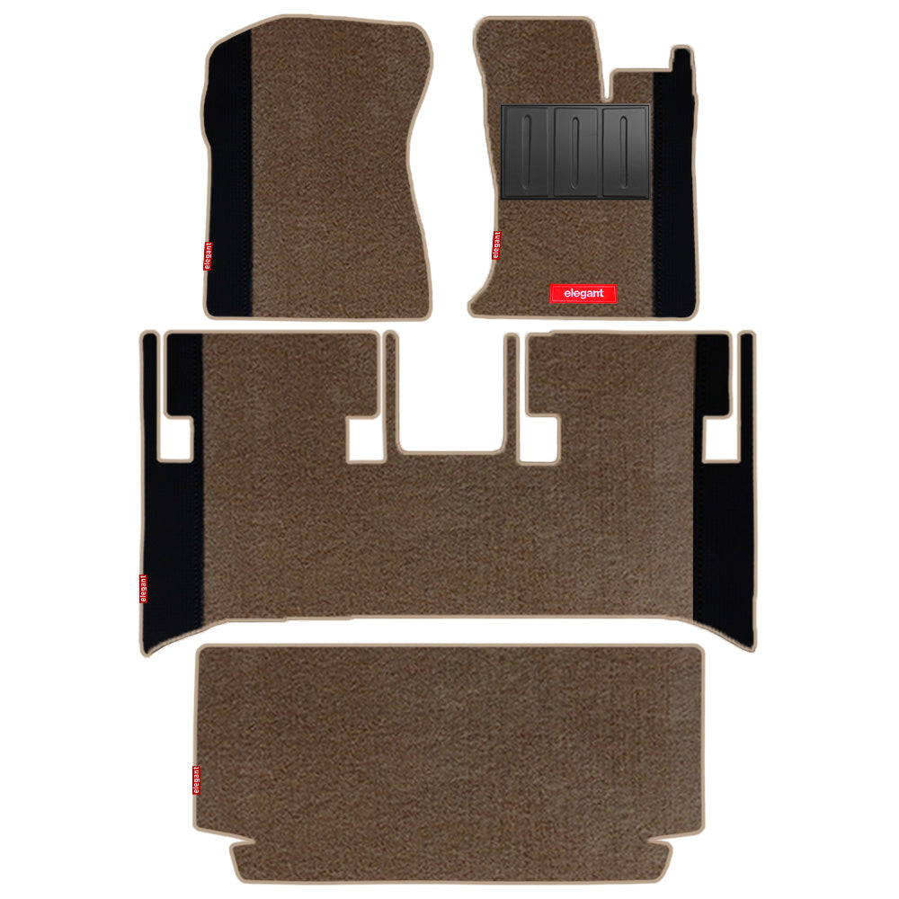 Duo Carpet Car Floor Mat For Mahindra Thar - Beige Black | Elegant Auto Retail