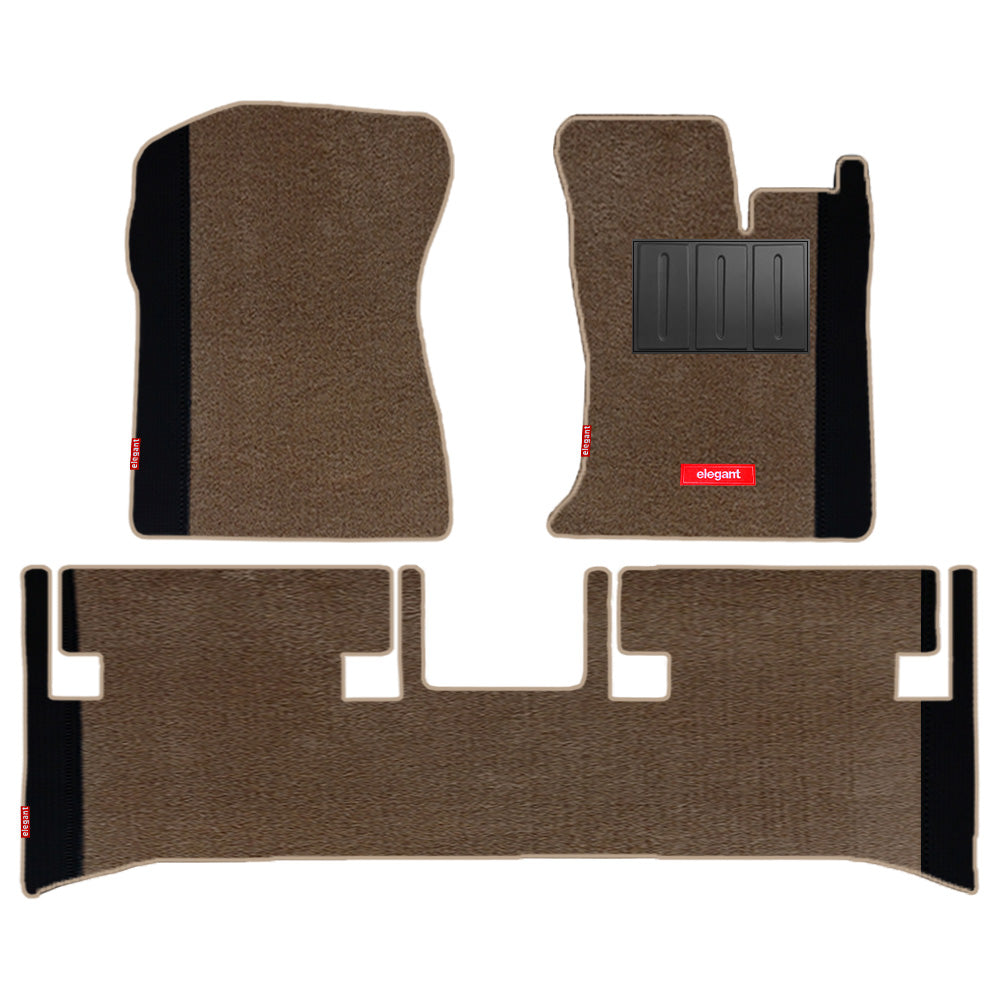 Duo Carpet Car Floor Mat For Mahindra Thar - Beige Black | Elegant Auto Retail