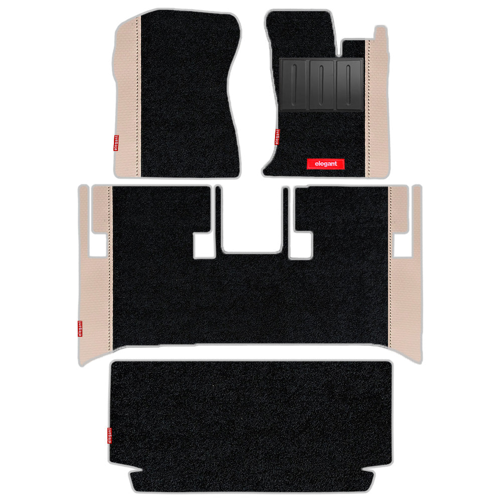 Duo Carpet Car Floor Mat For Mahindra Thar - Black MBeige | Elegant Auto Retail