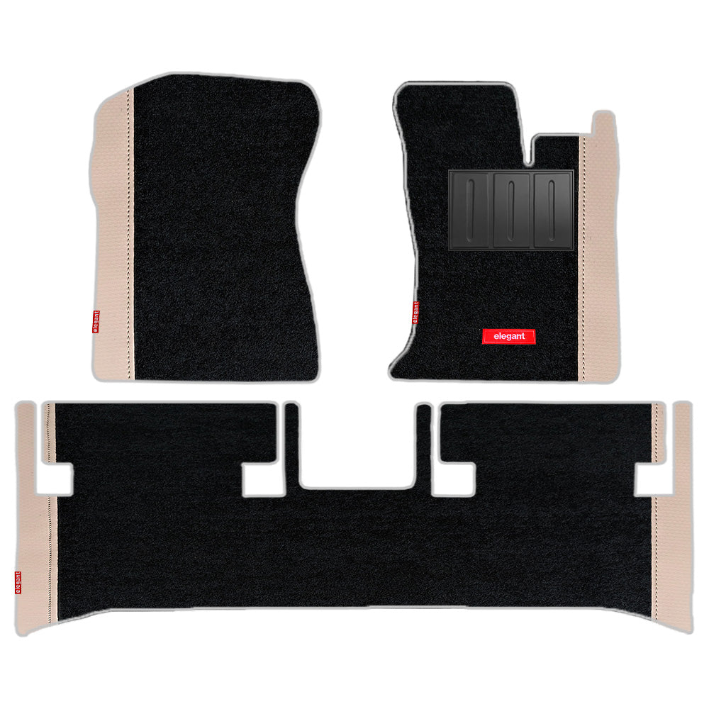Duo Carpet Car Floor Mat For Mahindra Thar - Black MBeige | Elegant Auto Retail