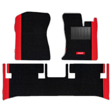 Duo Carpet Car Floor Mat For Mahindra Thar - Black Red | Elegant Auto Retail