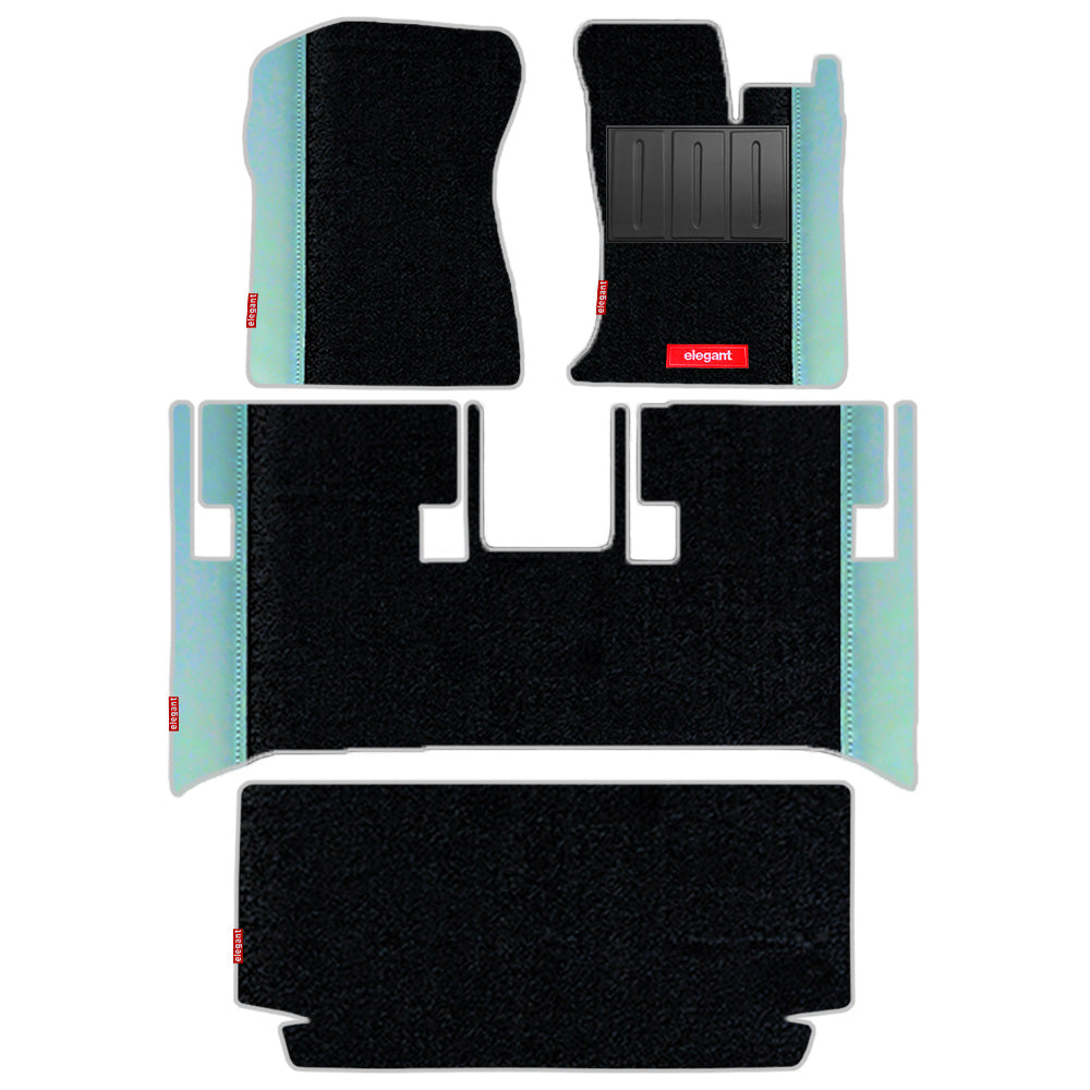 Duo Carpet Car Floor Mat For Mahindra Thar - Black Silver | Elegant Auto Retail