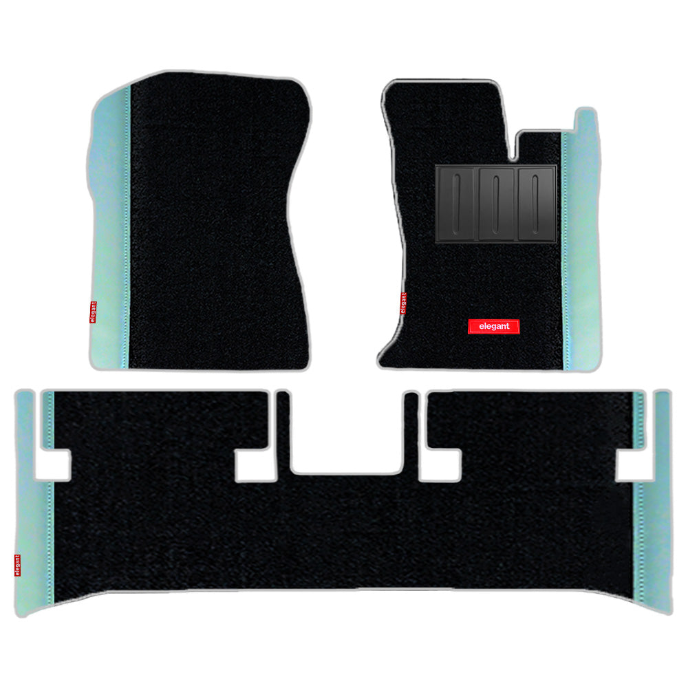 Duo Carpet Car Floor Mat For Mahindra Thar - Black Silver | Elegant Auto Retail