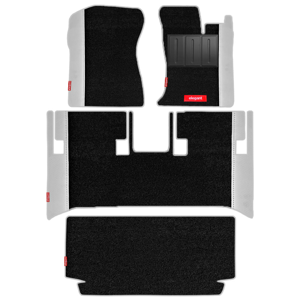 Duo Carpet Car Floor Mat For Mahindra Thar - Black White | Elegant Auto Retail