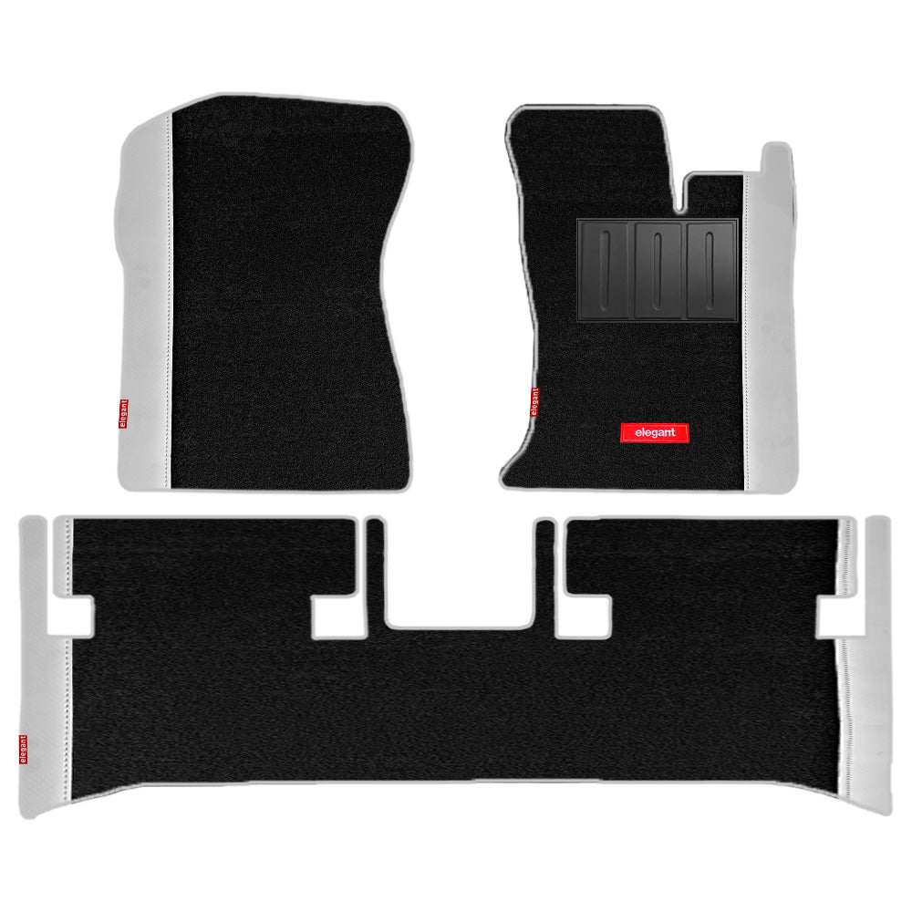 Duo Carpet Car Floor Mat For Mahindra Thar - Black White | Elegant Auto Retail