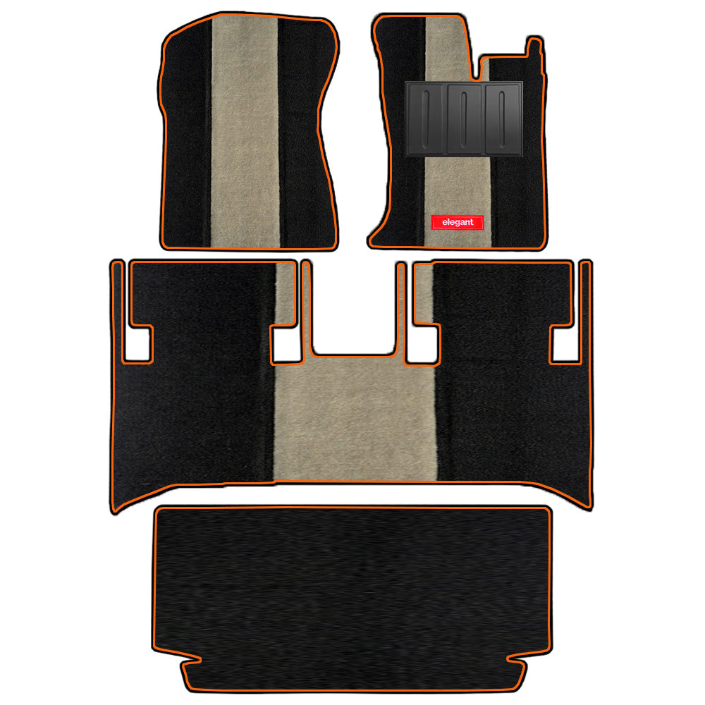 Edge Carpet Car Floor Mat For Mahindra Thar - Black Beige | Elegant Auto Retail