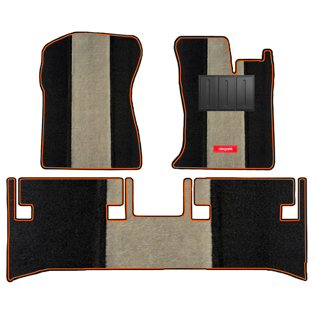 Edge Carpet Car Floor Mat For Mahindra Thar - Black Beige | Elegant Auto Retail