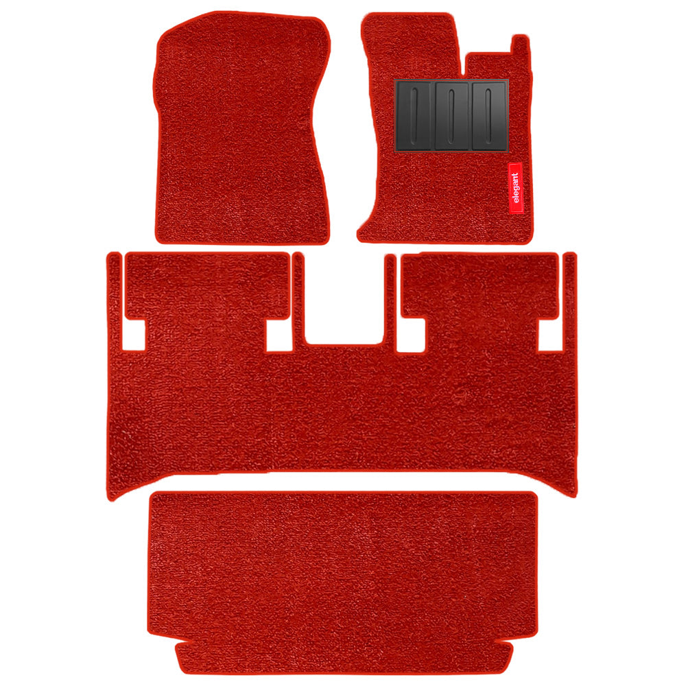 Miami Carpet Car Floor Mat For Mahindra Thar - Red | Elegant Auto Retail