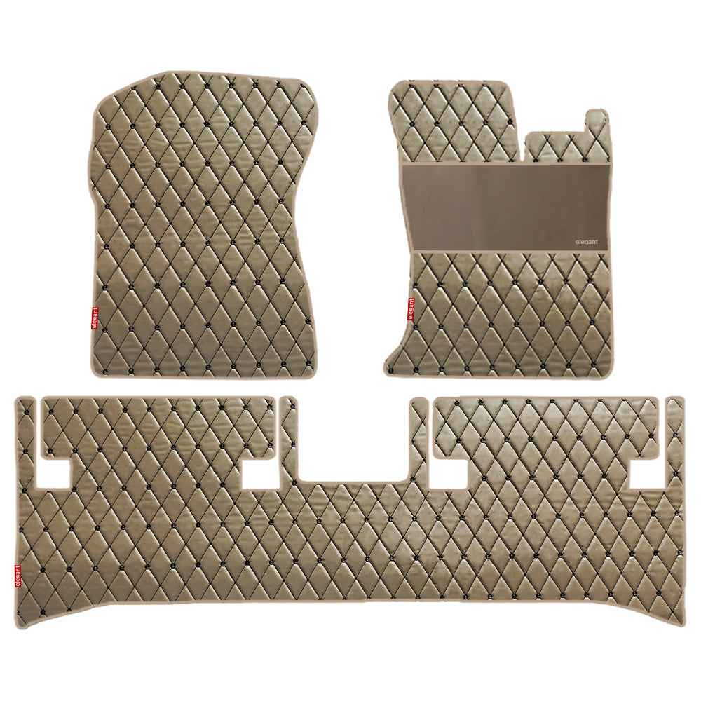 Luxury Leatherette Car Floor Mat For Mahindra Thar -Beige Black | Elegant Auto Retail