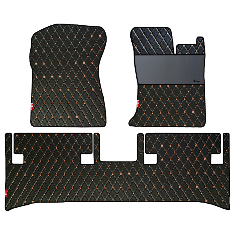 Luxury Leatherette Car Floor Mat For Mahindra Thar - Black Tan | Elegant Auto Retail