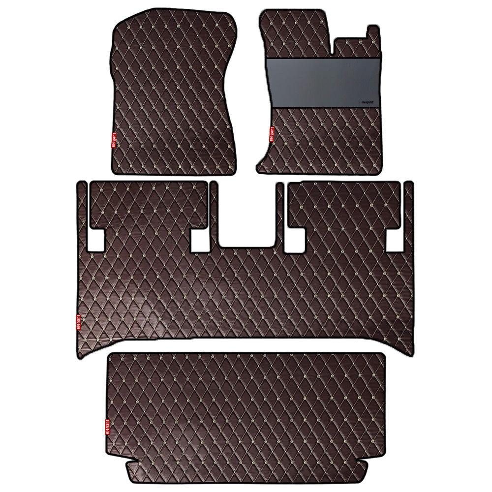 Luxury Leatherette Car Floor Mat For Mahindra Thar - Brown Beige | Elegant Auto Retail