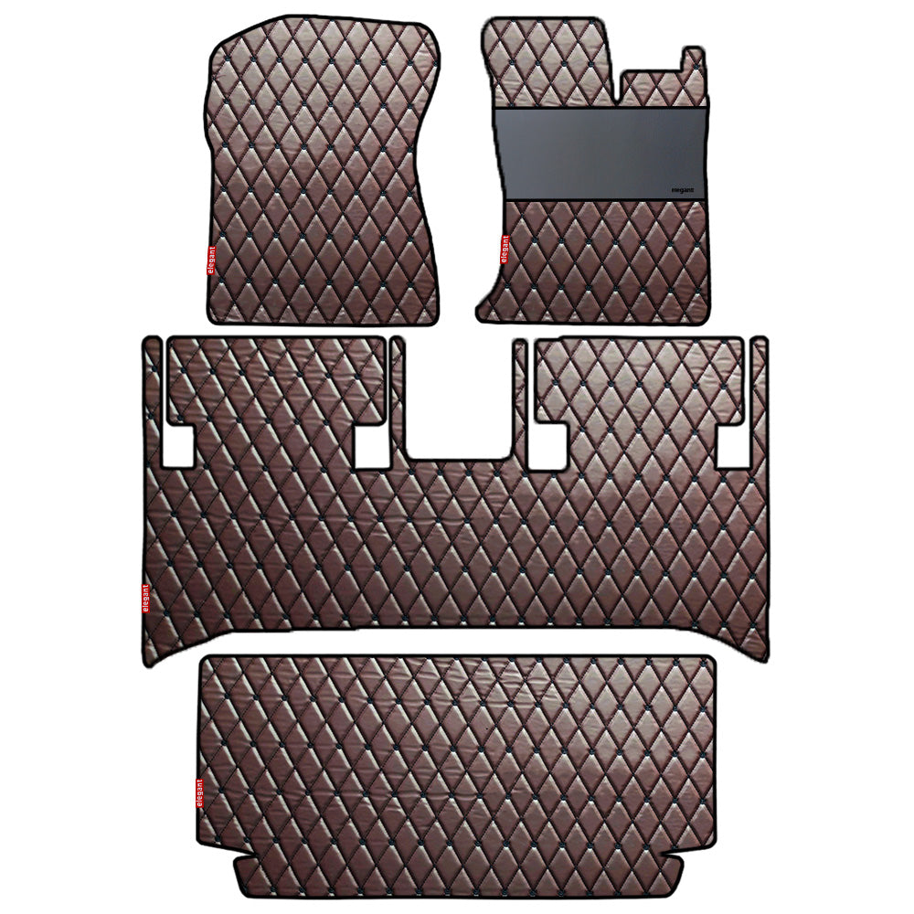 Luxury Leatherette Car Floor Mat For Mahindra Thar - Brown Black | Elegant Auto Retail