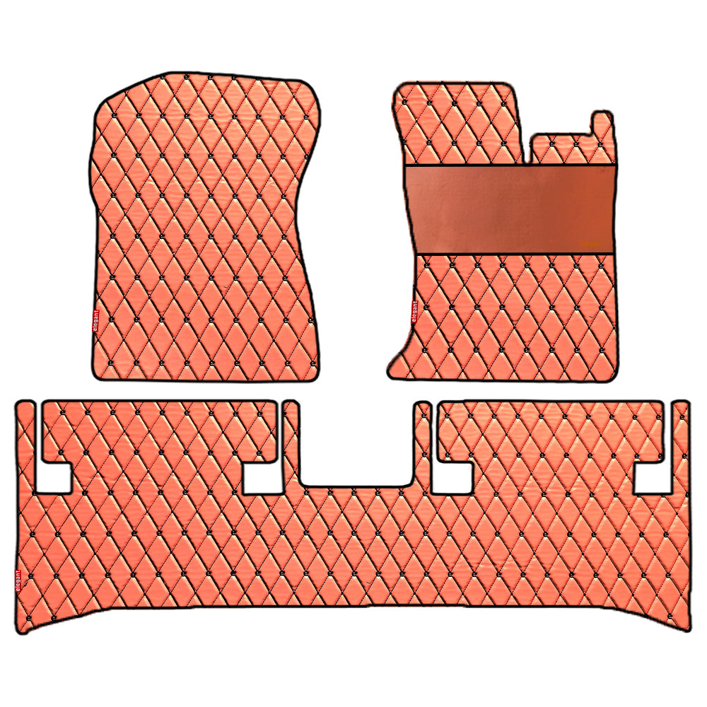 Luxury Leatherette Car Floor Mat For Mahindra Thar -Tan Black | Elegant Auto Retail