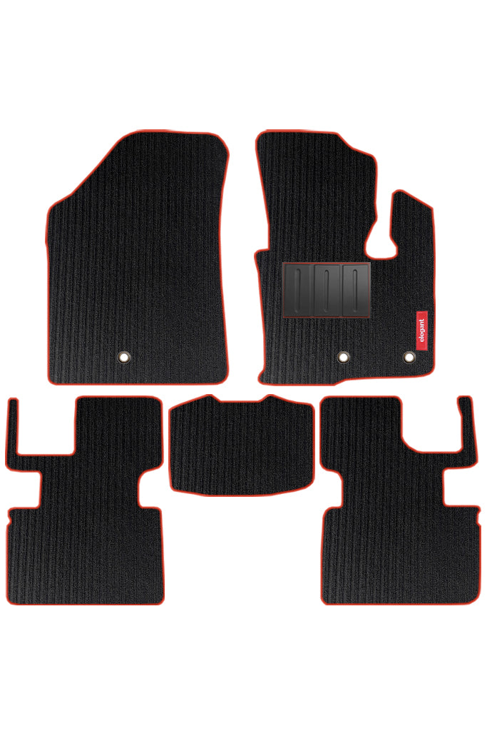 Cord Carpet Car Floor Mat For Volvo XC60 - Black Red | Elegant Auto Retail