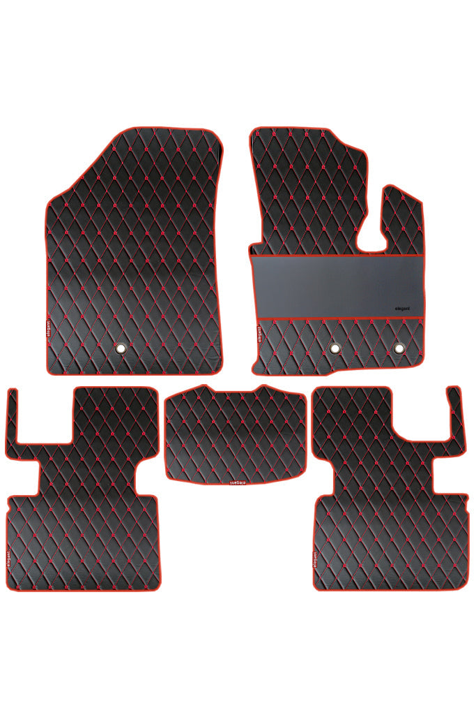 Luxury Leatherette Car Floor Mat For Volvo XC60 - Black Red | Elegant Auto Retail