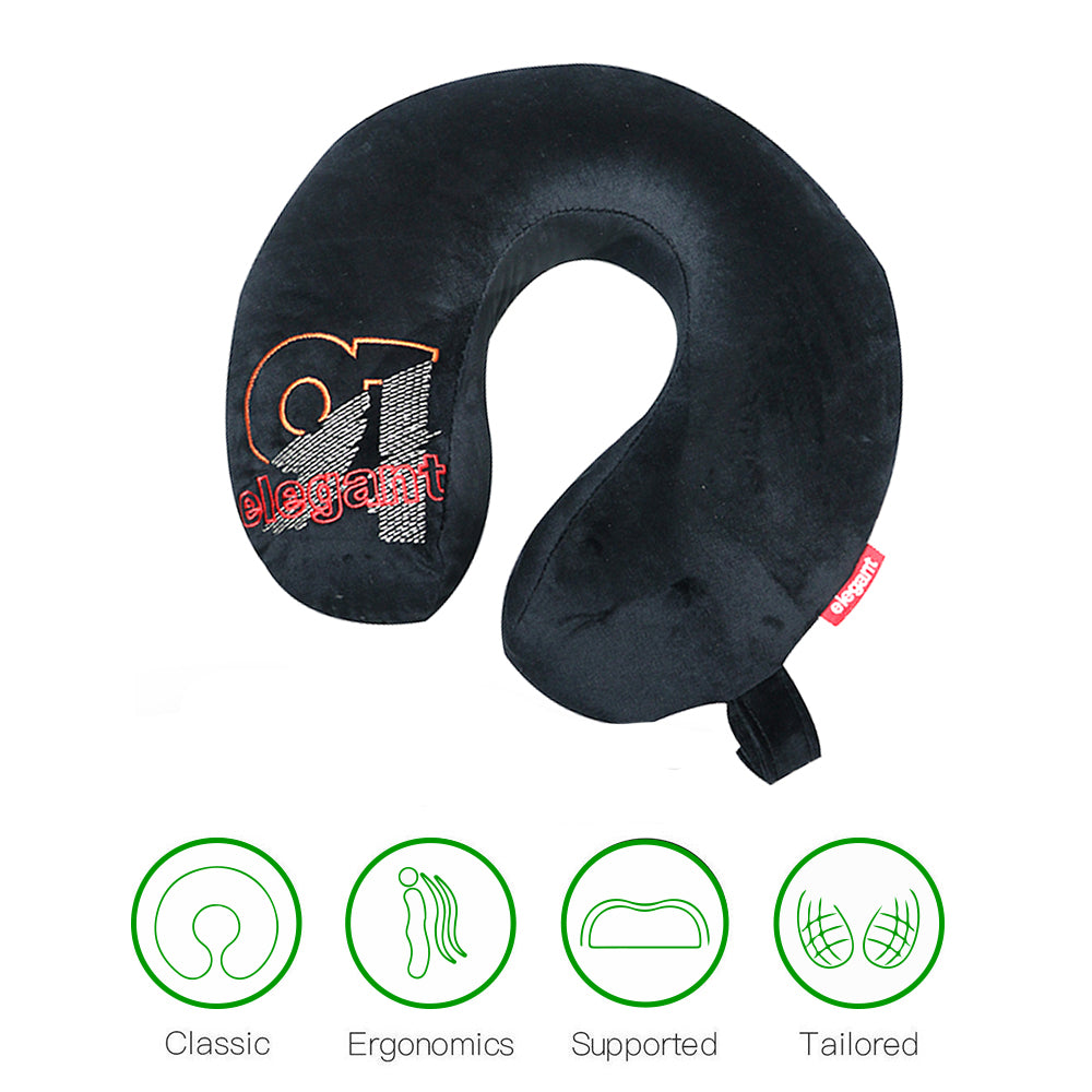 Elegant 91 Memory Foam Travel Pillow In Blsck | Elegant Auto Retail