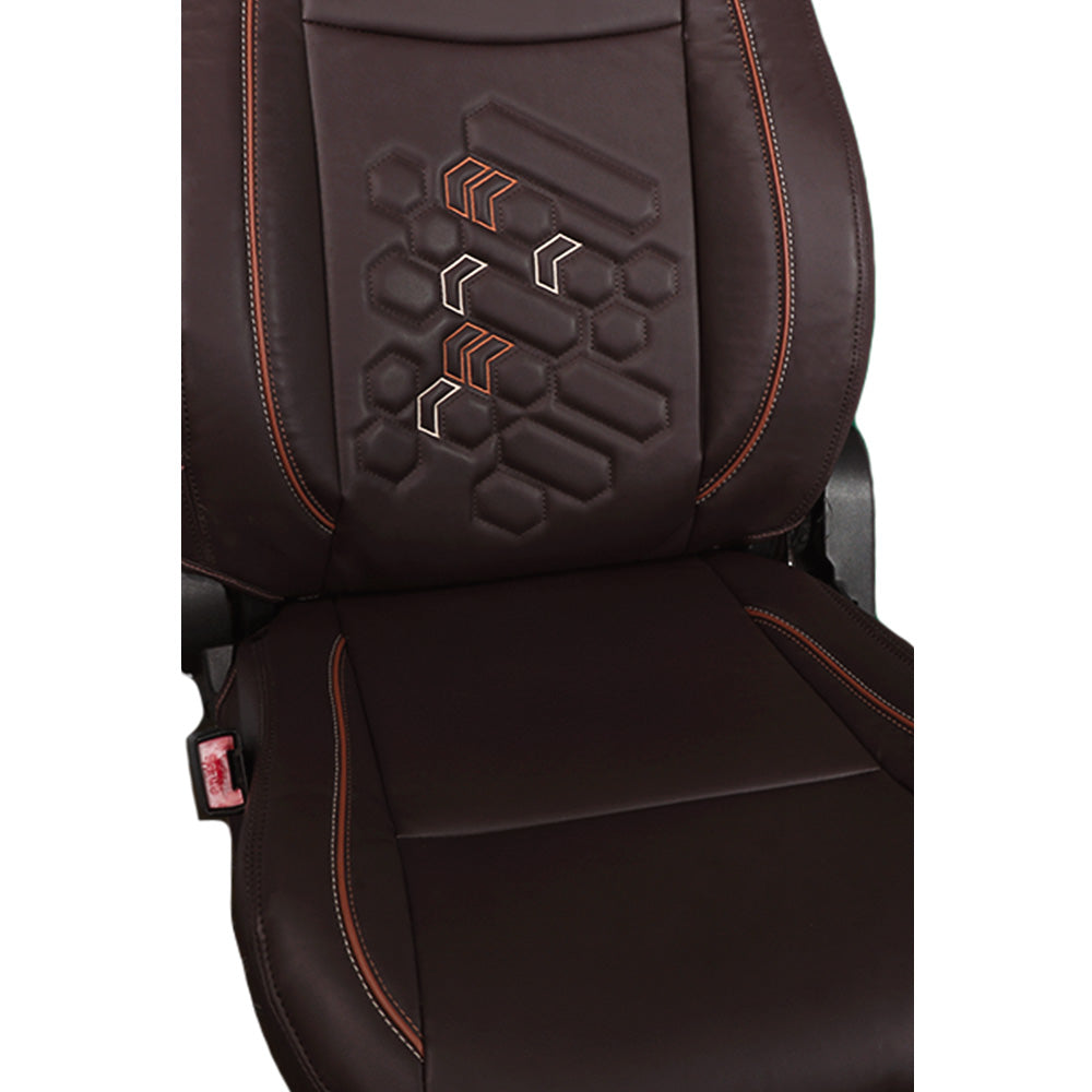 Victor 2 Art Leather Car Seat Cover For Mahindra XEV 9e - Brown Orange | Elegant Auto Retail